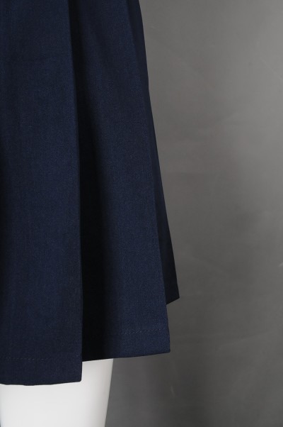 CH199 Design women's dark blue cheerleading pleated skirt invisible zipper pleated skirt side zipper cheerleading pleated skirt hk center detail view-1